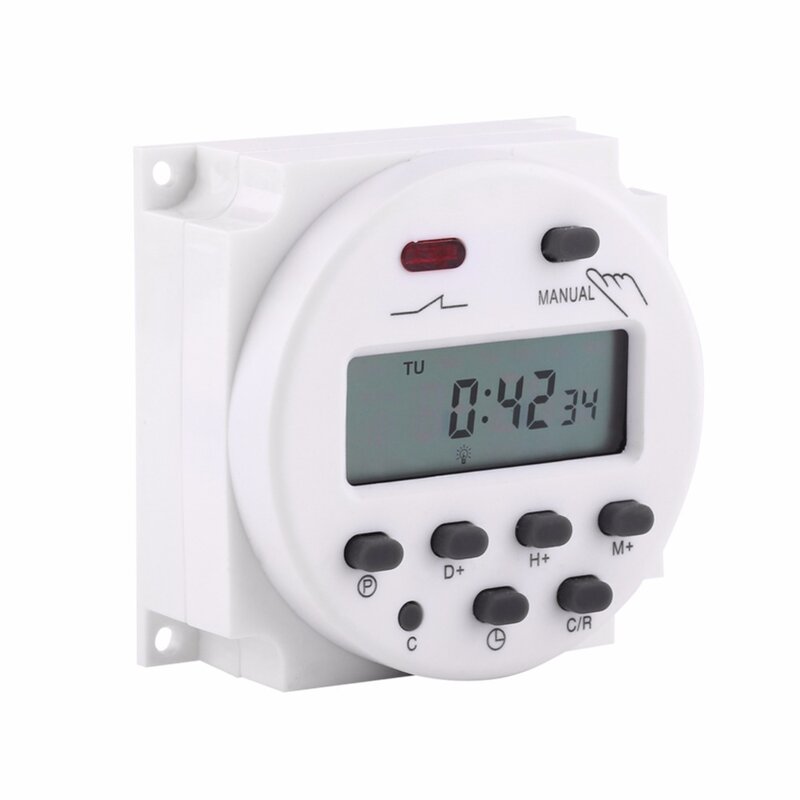 Timer 220V cyfrowy zegar zasilania LCD programowalny wyłącznik czasowy z przekaźnikiem
