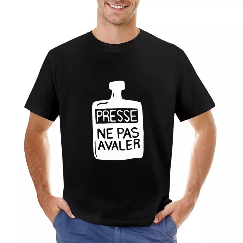 Presse Ne Pas Avaler 빈티지 커스텀 티셔츠, 남성용 여름 의류, 팩