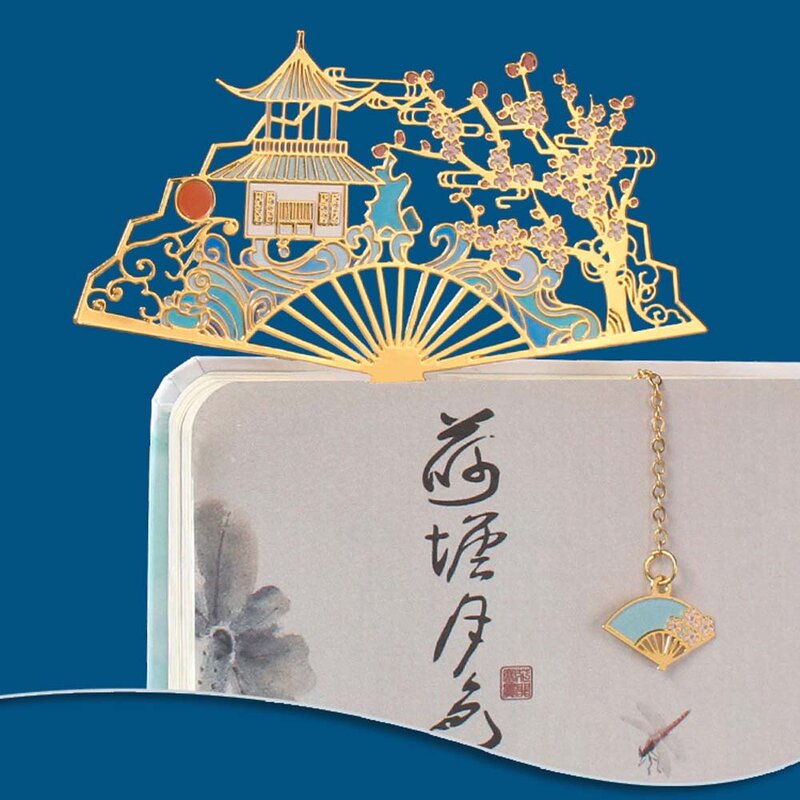 Креативный подарок для студентов в китайском стиле, полый металлический кулон, маркеры для книг с бахромой, зажим для книг, канцелярские принадлежности, Закладка