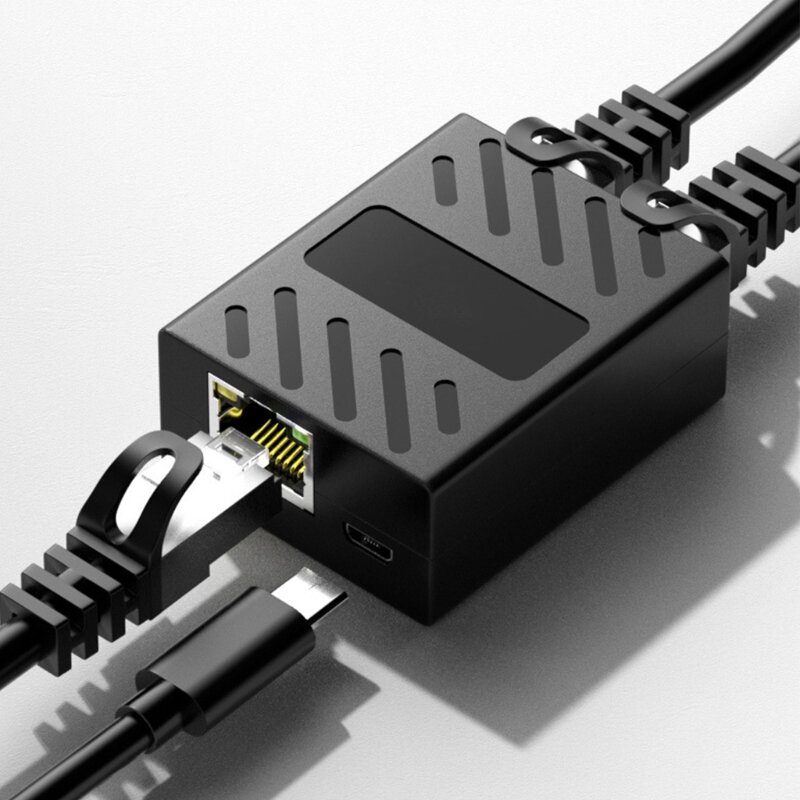 H4GA 2 Port Gigabit Network RJ45 Network Splitter Cable Extender 1000mbps Selector Power 2 Way Adapter Connector