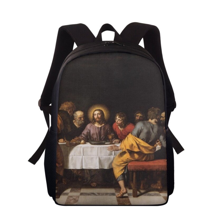 Mochila con estampado Da Vinci's Last Supper para niños, mochila escolar para adolescentes, bolsa para estudiantes, mochila de gran capacidad
