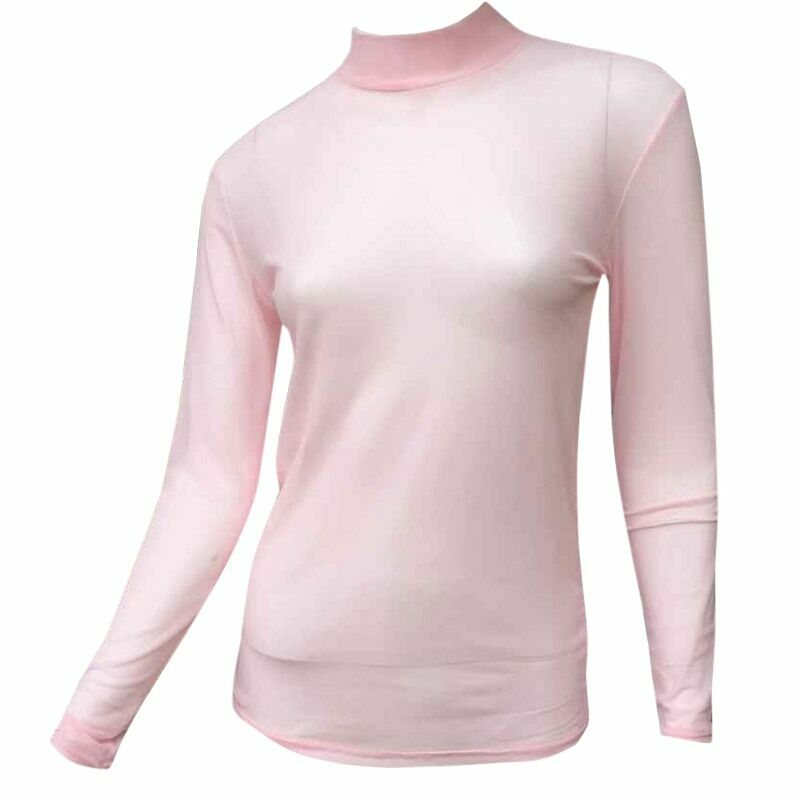 Letnia koszulka damska Sexy Slim jednolity kolor pusta siatka t-shirt koszulka z długim rękawem przezroczyste topy