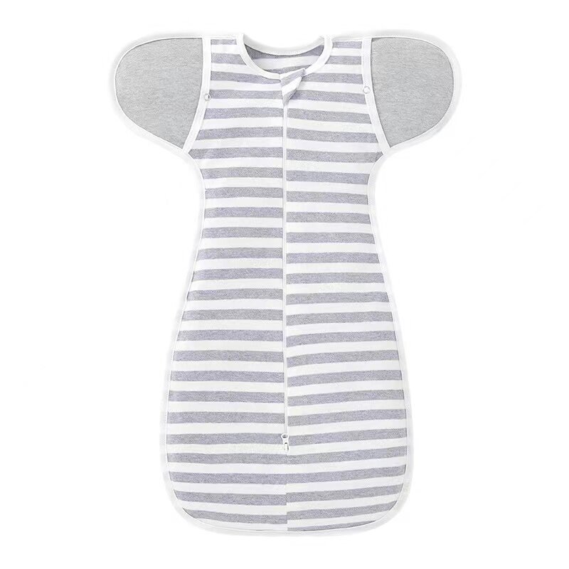 Conjunto de sleepsack e swaddle ajustável para recém-nascidos, envoltório de bebê, chapéu, musselina, saco de dormir infantil, 100% algodão, 0-6M