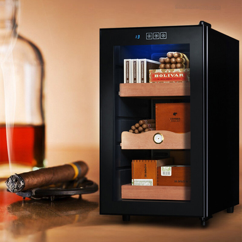 BX-48 Constant temperature 48L Thermostat Humidity cigar storage cabinet Cedar wood shelf electronic refrigeration