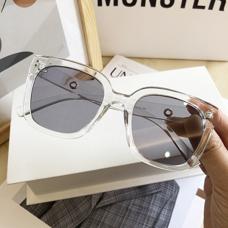 Gafas De Sol clásicas De gran tamaño para mujer, lentes De Sol cuadradas De ojo De gato, Marco Retro lujoso, negras, UV400