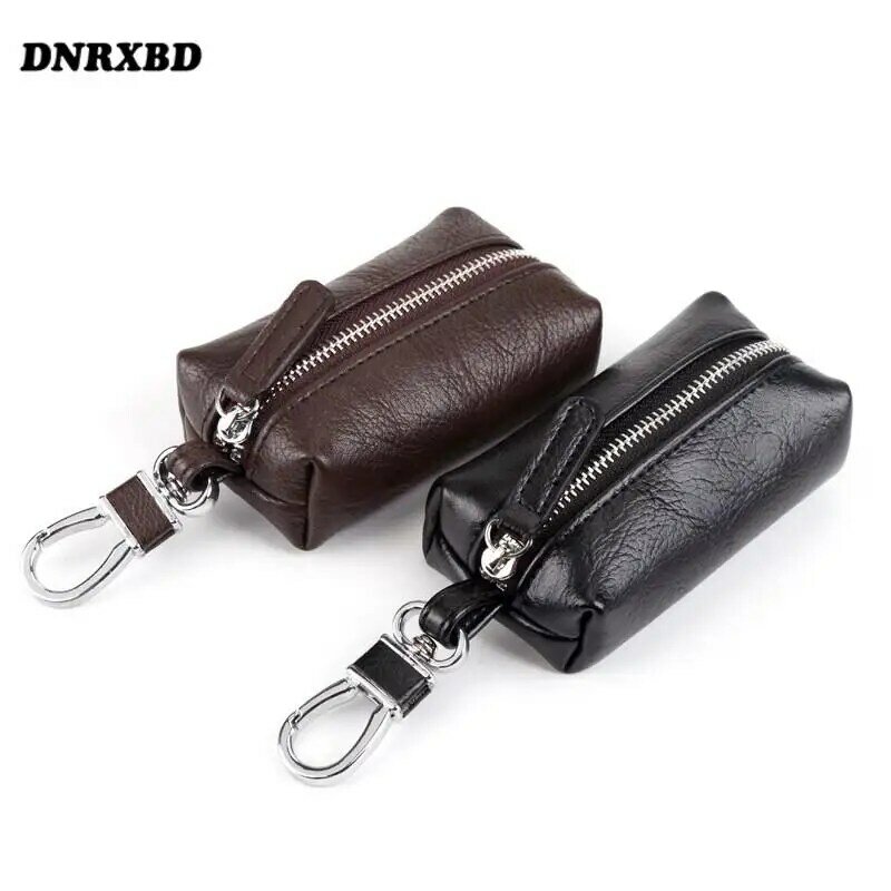 Men Key Bag Small Business Key Case Coin Purse Zipper Bag  Organizer purse keychain for men wallet Leather Car Key key pouch