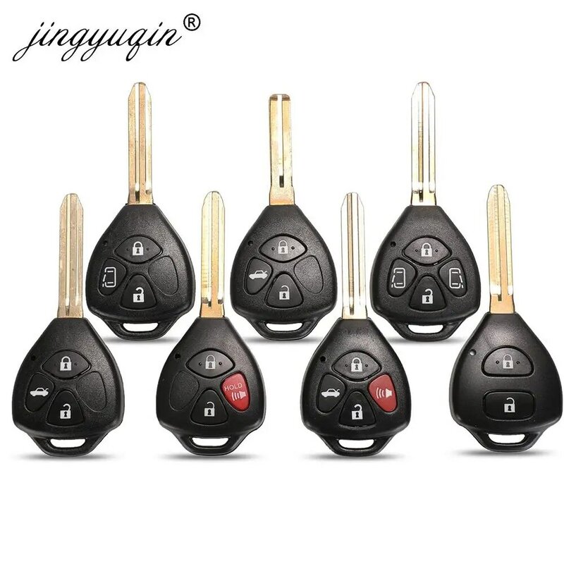 Jingyuqin-carcasa de llave remota para Toyota Camry, Avalon, Corolla, Matrix, RAV4, Venza, Yaris, TOY43, TOY47, 2, 3, 4 botones