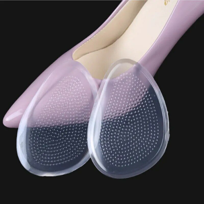 Insoles Ladies High Heel Shoe Insole Female Half Pad Reduces Friction Pain Silicone Forefoot Pad Anti-skid Foot Care Pads