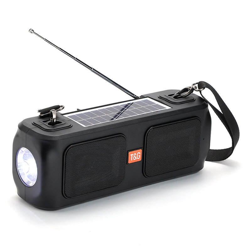 Haut-parleur Bluetooth sans fil portable avec son cadeau, lampe de poche solaire FM, TWS, extérieur, nouveau