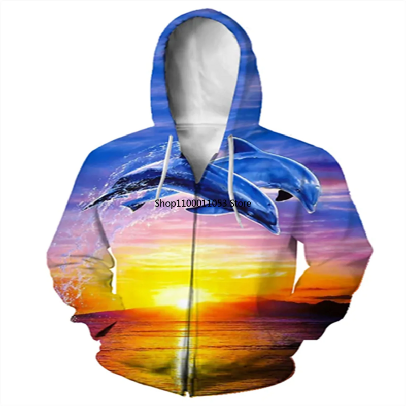 Trend Leisure 3D Printing Simplicity Clothes Sweatshirt Personality Round Neck Keep Warm Loose Coat Popular Hoodies