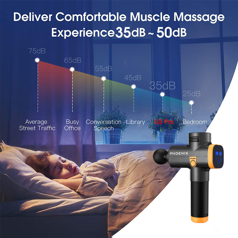 Phoenix A2-pistola de masaje para relajación muscular, masajeador de tejido profundo, vibrador de terapia dinámica, moldeador, alivio del dolor de espalda y pies