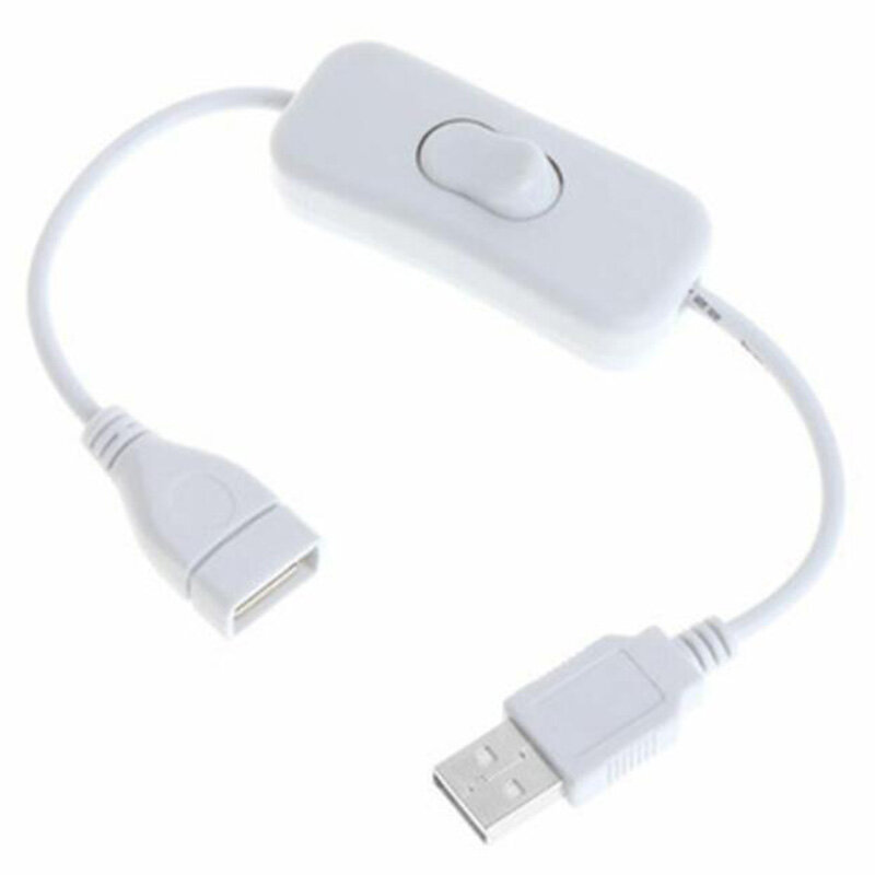 Cable USB de 28cm con interruptor, Cable de encendido/apagado, palanca de extensión para lámpara USB, Cable de alimentación de ventilador USB, adaptador duradero