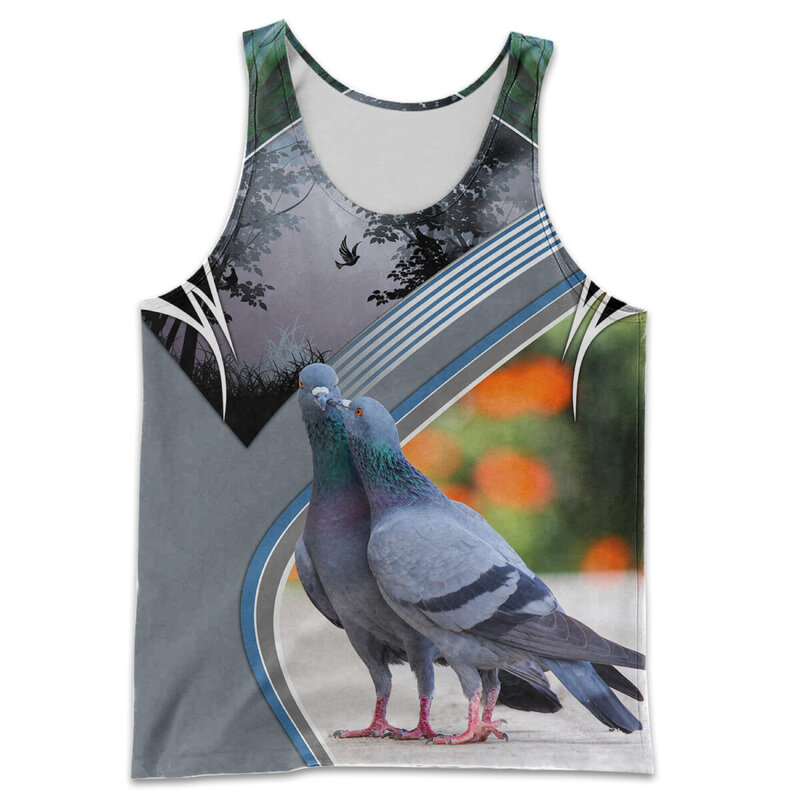  Men Tank Tops Animal Pigeon 3D Printed Vest Streetwear Casual Fitness Sleeveless Fashion Summer Teens Clothing Tops