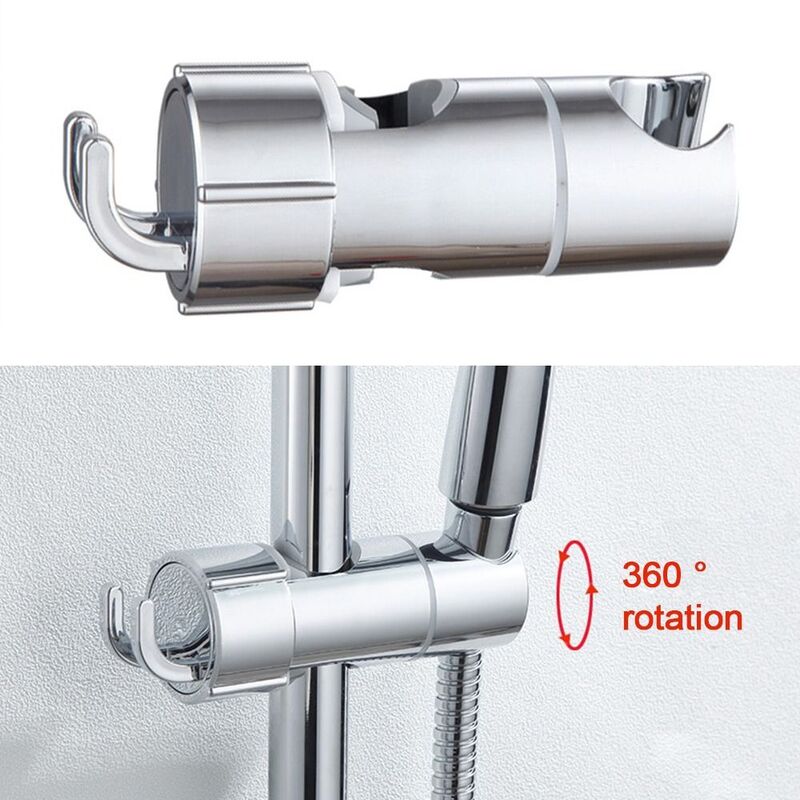 Rotatable Shower Head Holder Adjustable Round Pipe Bathroom Slide Bar Shelf With storange hook Replacement Riser Rail Bracket