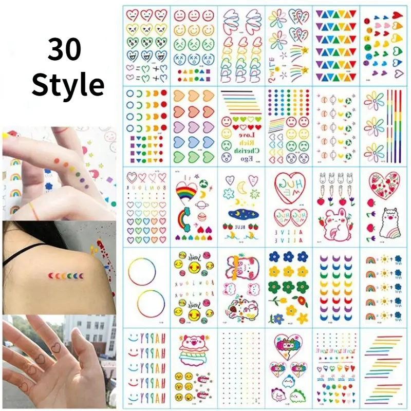 Vlinder Tijdelijke Tattoo Stickers Regenboog Gezicht Hand Mooie Body Art Waterdicht Nep Tatoeages Tatouage Temporaire