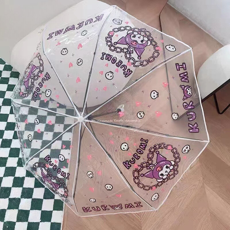 Sanrio Folding Umbrella Hellokitty Kuromi Mymelody Cinnamoroll Cute Cartoon Umbrella Kawaii Student Automatic