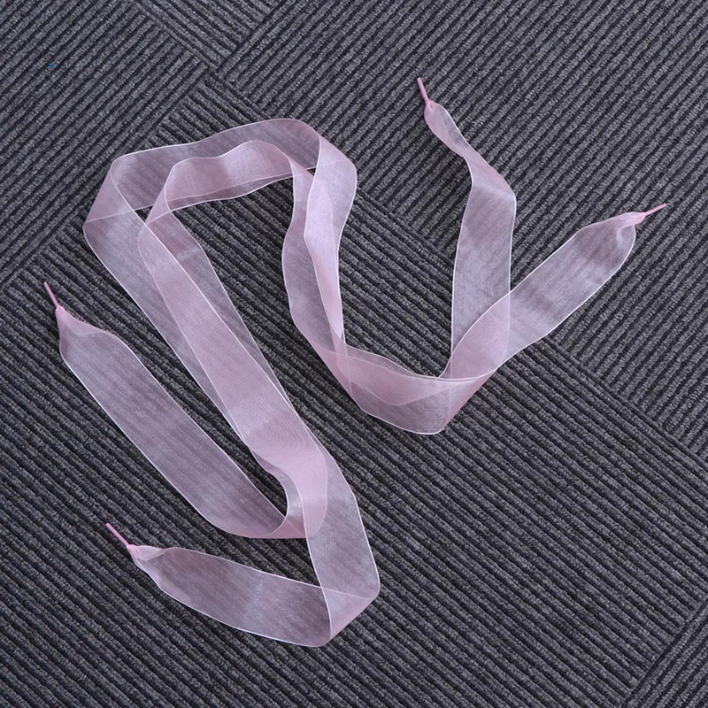 Розовая шелковая лента для танцев, женская прозрачная расширяющаяся шнуровка для девочек