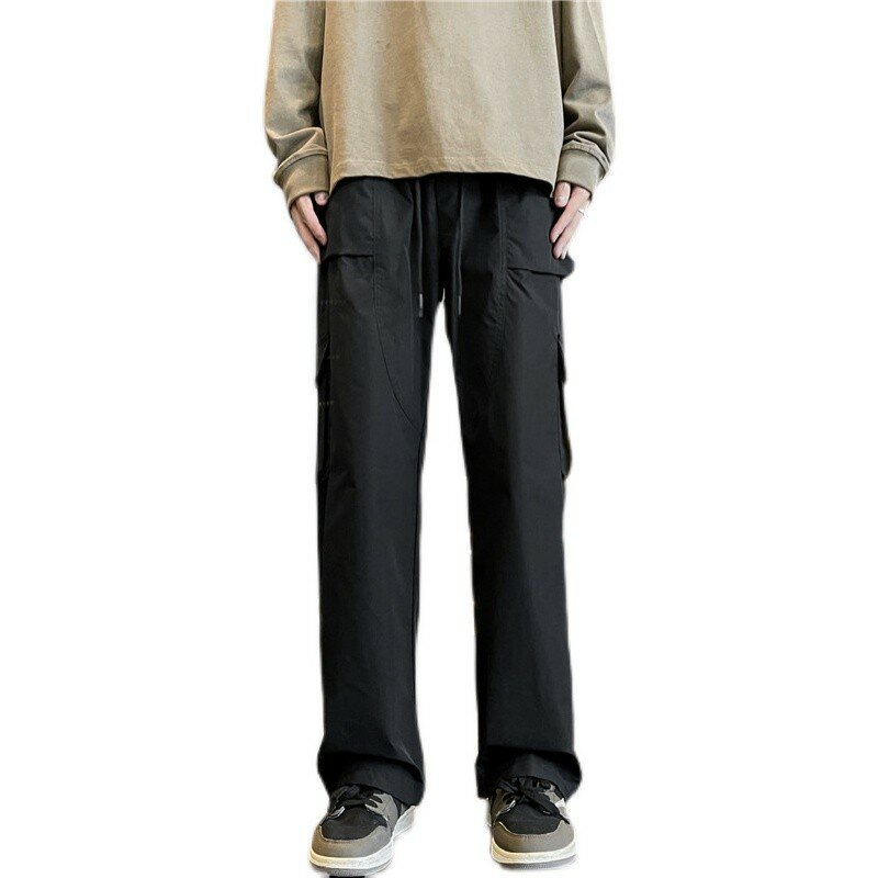Новинка 2024, мужские брюки-карго с большими карманами, повседневные мужские брюки в стиле хип-хоп, мужские брюки для бега, модная уличная одежда, брюки о