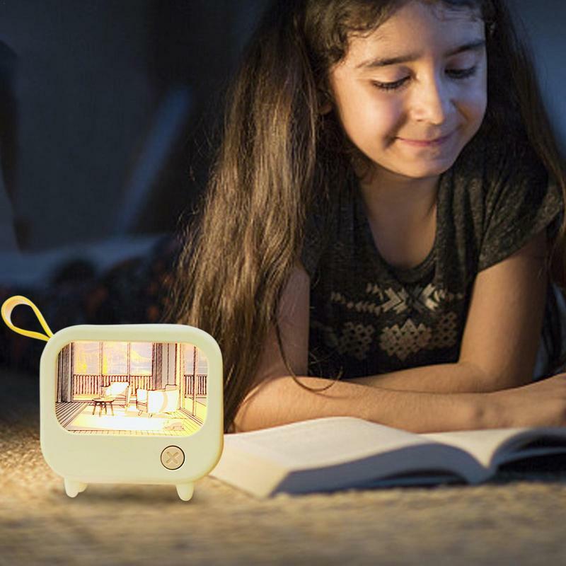 Картина для телевизора, ночник, светодиодная милая детская настольная лампа для обучения, украшение для комнаты, атмосферное освещение, мини настольный подарок на день рождения