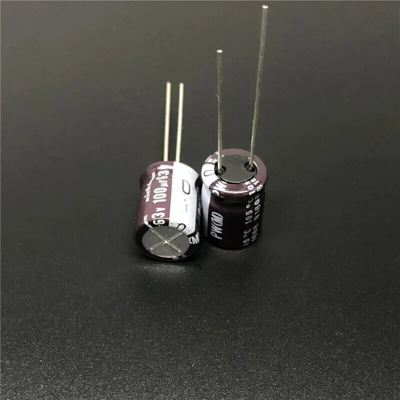 10pcs/100pcs 100uF 63V NICHICON PW Series 10x12.5mm Low Impedance Long Life 63V100uF Aluminum Electrolytic capacitor