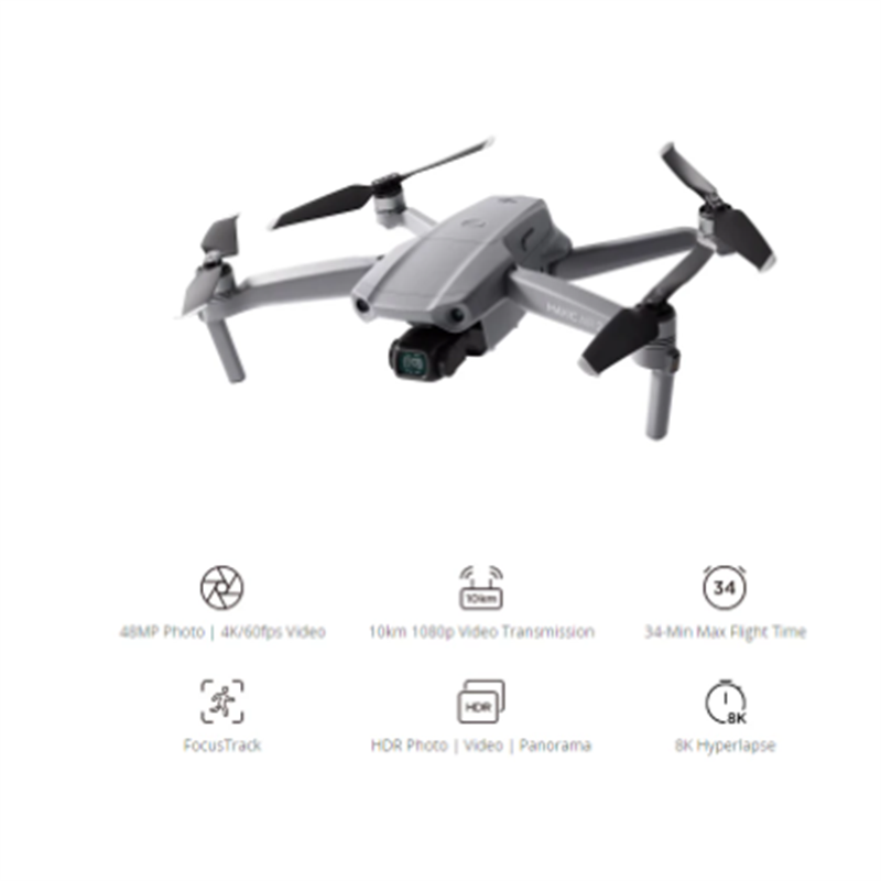 DJI – Mavic Air 2 Drone caméra Combo plus, avec cardan 4K, 34 minutes de temps de vol, 10km, Transmission vidéo 1080p, Original