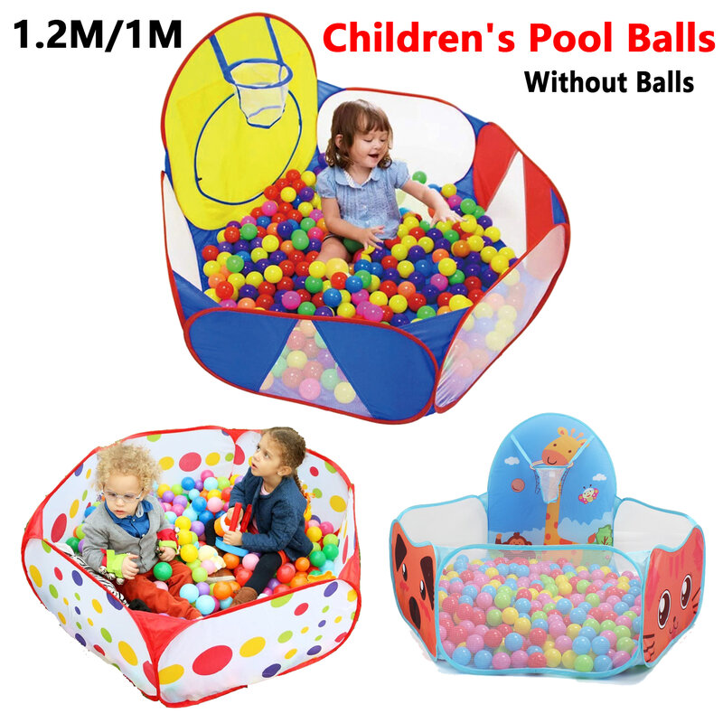 PISCINA DE BOLAS plegable para niños, tienda de juegos de dibujos animados, piscina portátil para interiores y exteriores, piscina de bolas con cesta, 1,2 M