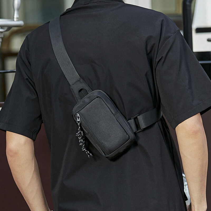 Ins Trend-Mini bolsa de pecho Oxford impermeable para hombre, bolso cruzado pequeño para acampar, cinturón para teléfono, riñonera para deportes al aire libre, billetera