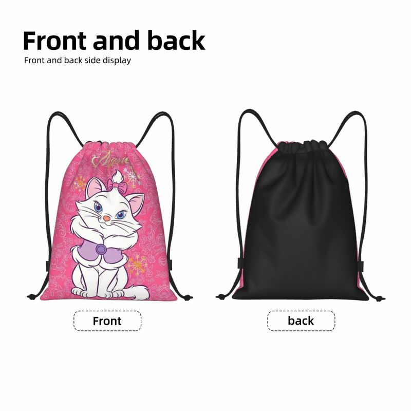 Benutzer definierte Marie Cat Anime Kordel zug Taschen Männer Frauen leichte Sport Gym Aufbewahrung rucksack