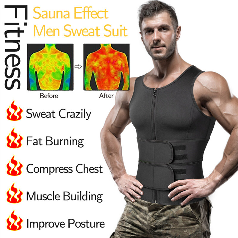 Men Body Shaper Waist Trainer Girdle your abdomen Sweat Vest Slimming Underwear Weight Loss Shirt Fat Burner Workout Tank Tops