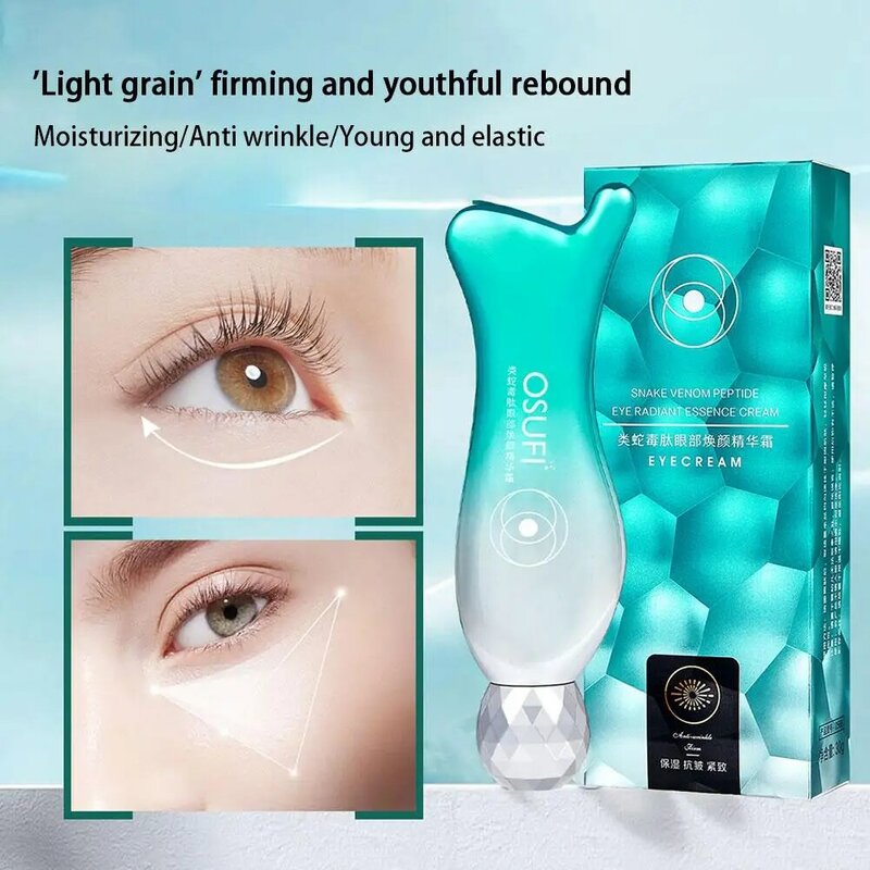 Peptide de cobra Eye Cream, Anti-rugas, Anti-envelhecimento, para círculos escuros, sacos de olho, linhas finas, Eye Serum Tightener, 30g