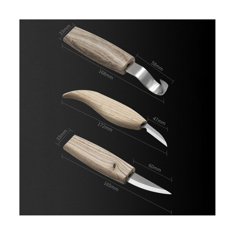 5Pcs Wood Carving Knife Chisel Woodworking Cutter Hand Tool Set Peeling Woodcarving Sculptural Spoon Carving Cutter