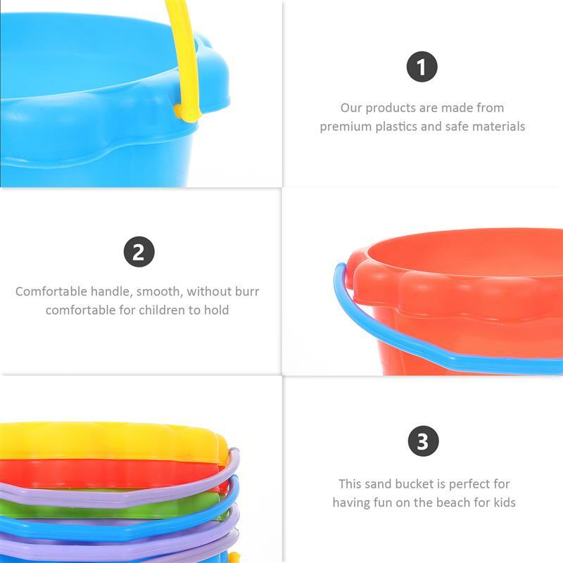 5Pcs Children Beach Toys Summer Toys Kids Seaside Silicone Sand Collection Bucket Digging Sand Tools Beach Toys