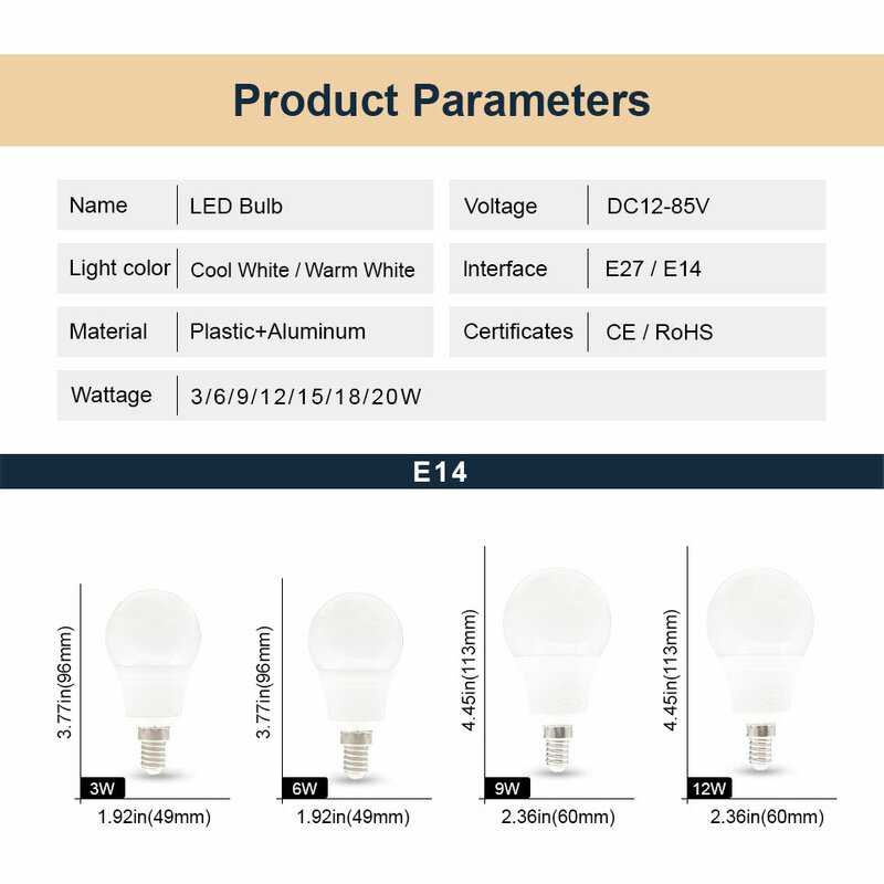 LED 전구 램프, 램프 봄빌라 테이블 조명, E27, AC220V, 120V, 110V, DC12V, 24V, 36V, 85V, 3W, 6W, 9W, 12W, 15W, 18W, 20W