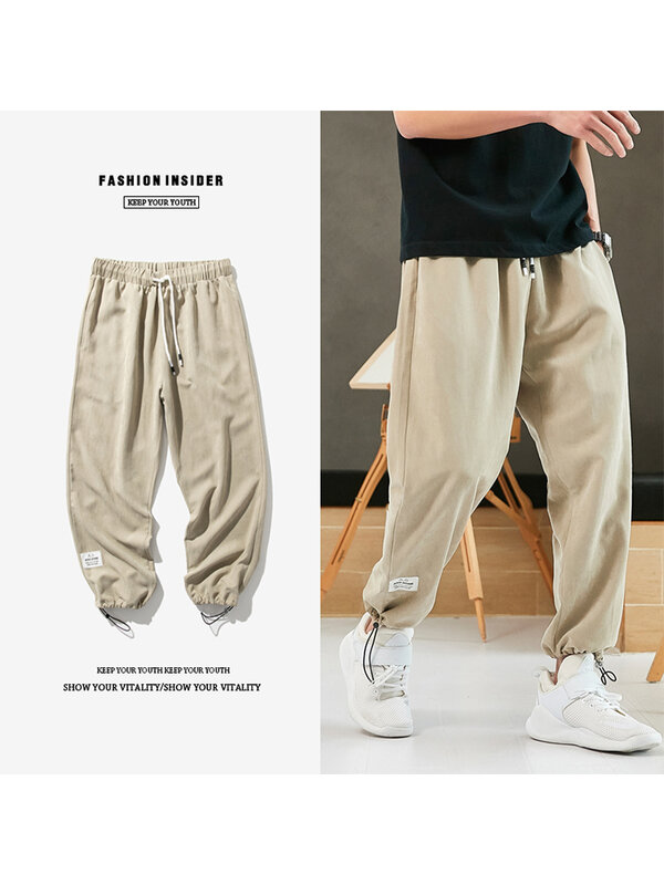 Spring Summer Hip Hop Harem Pants Men Joggers Ankle-Length Trousers Male Casual Baggy Pants