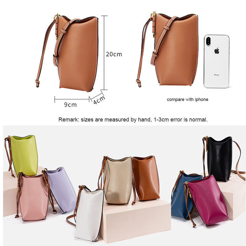 Mobile Bag 2023 Trend Women's Shoulder Bag Lady Mini Bag Purse Female Retro Split Cowhide Leather Women Cross-body Messenger