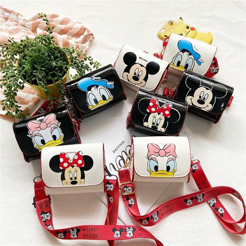 Disney กระเป๋าสตรี Mickey Mouse การ์ตูนภาพไหล่กระเป๋าน่ารักกระเป๋า Messenger กระเป๋าแฟชั่นกระเป๋าแฟชั่นผู้หญิง Anime กระเป๋าของขวัญ