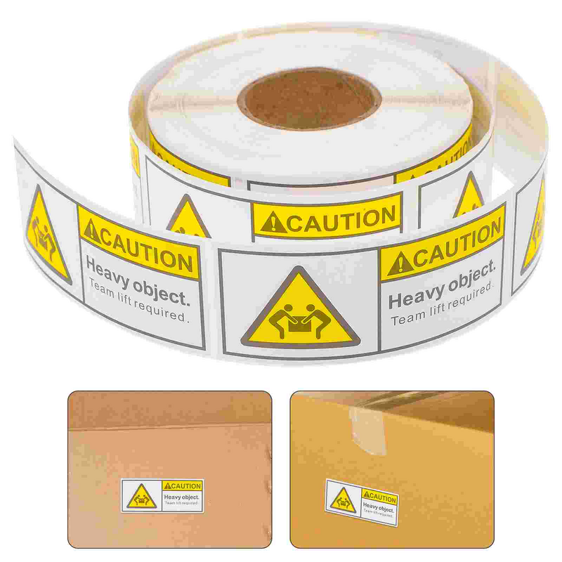 Caution Heavy Tag Fluorescent Yellow Handling Shipping Pallet Tag Tags Team Lift Shipping Packing 500 Tags Roll