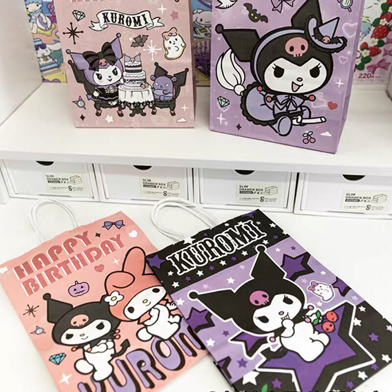 Kraft Paper Bags Candy Gift Packaging Bags Kids Kuromi Cute Cartoon Handheld Gift Bag Birthday Party DIY Decoration