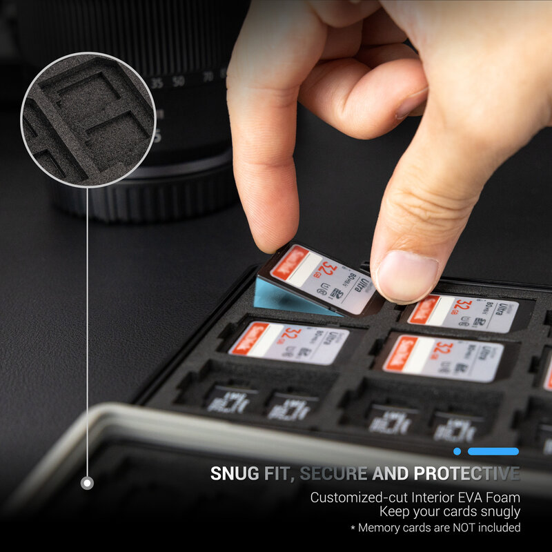 JJC-titular do cartão de memória impermeável, caso Microsd SD, caixa de armazenamento anti-estático, 18 cartões SD, 36 TF e Micro SD Cards, 54 Slots