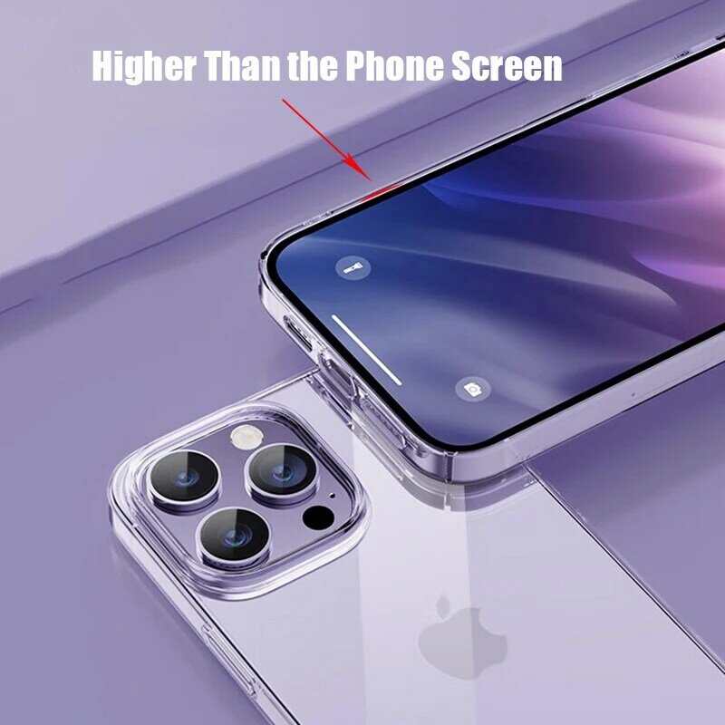 Capa de telefone transparente para iPhone, silicone TPU macio, tampa traseira transparente, iPhone X, XS Max, XR, 8, 7 Plus, 15, 11, 12, 13, 14 Pro Max