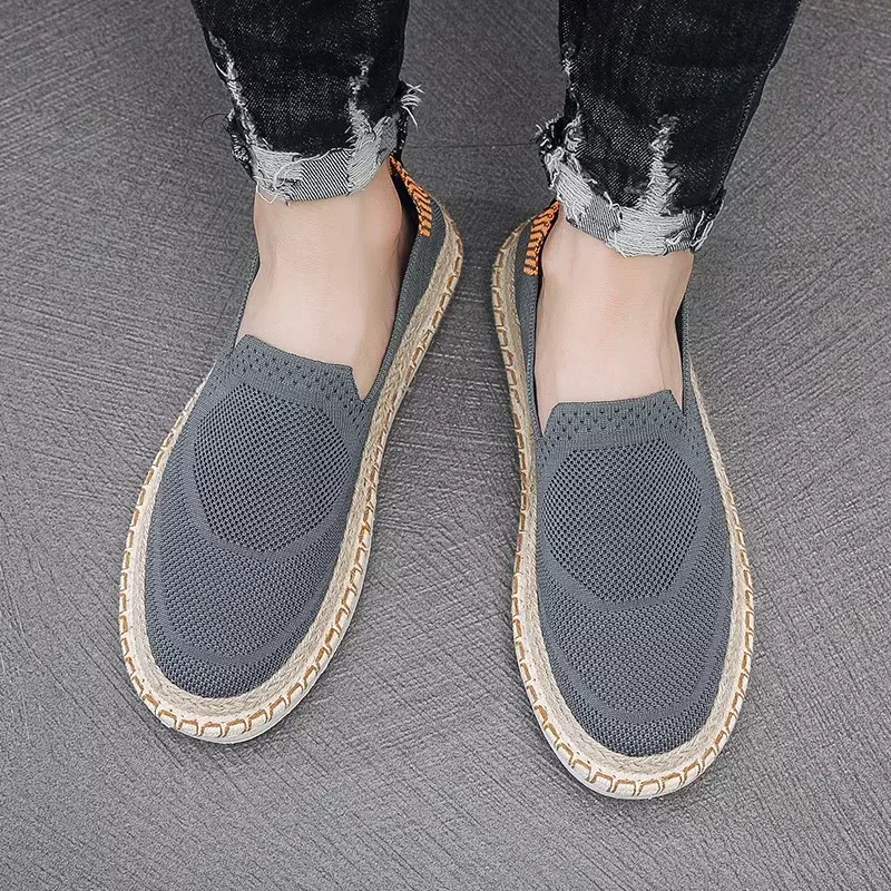 รองเท้าแฟชั่นส้นเตี้ยขนาดใหญ่สำหรับผู้ชาย, รองเท้าสบายๆพื้นแบนรองเท้าผ้าใบระบายอากาศได้ดี