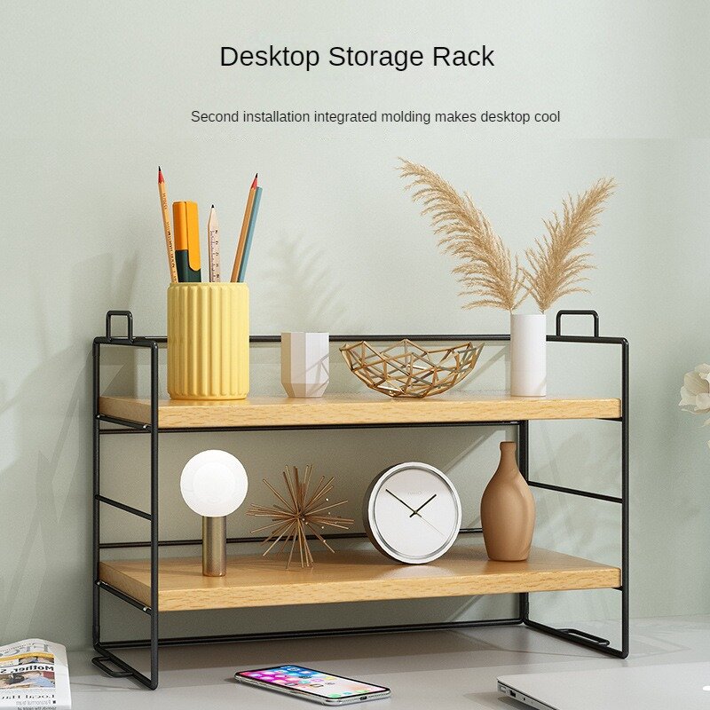 Desktop Storage Rack Desk Storage Office Multi-layer Dormitory Desk Organization Dining Table Table Shelf Small Bookshelf