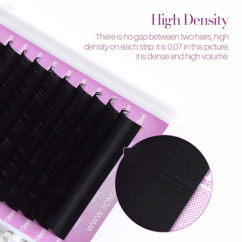 SONG LASHES Wholesale 16 Rows Lashes Glossy/Matte Dark Black Classic Individual False Eyelash Extension Makeup Tools