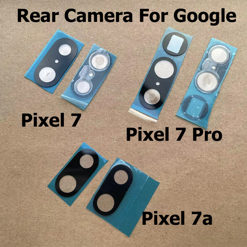 غطاء عدسة زجاجي للكاميرا الخلفية لجوجل بيكسل 7 برو ، مع ملصق لاصق ، قطع غيار