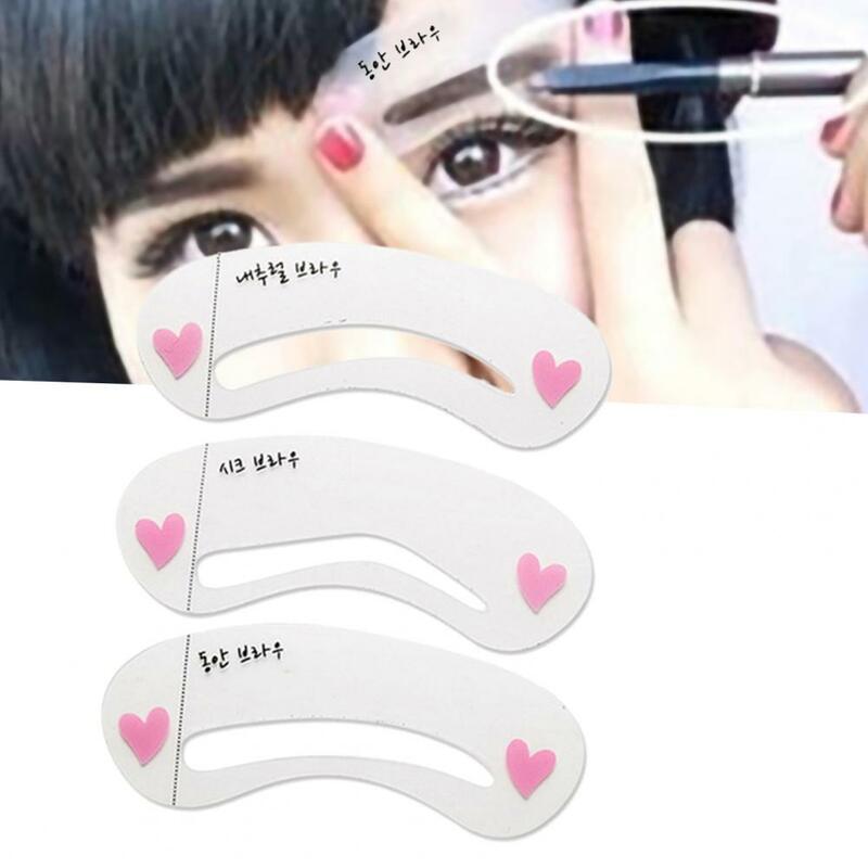 Sobrancelha Stencil Moldes para maquiagem dos olhos, Soft Professional Makeup Tool, Assistente Stencils, 3pcs