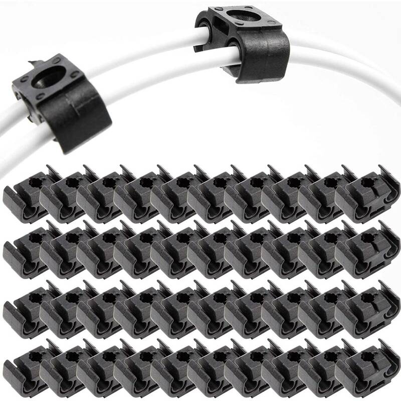 40 Stück 2-Punkt-Bremsrohrleitung Halte clip Halter halterung 4,75 Doppelrohr-Basis brems kabel clip mm schwarz