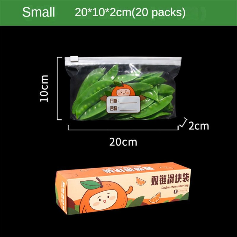 Sliding Lock Pe Sealing Bag Fresh Keeping Bag Refrigerator Fruit Vegetable Zipper Preservation Bag
