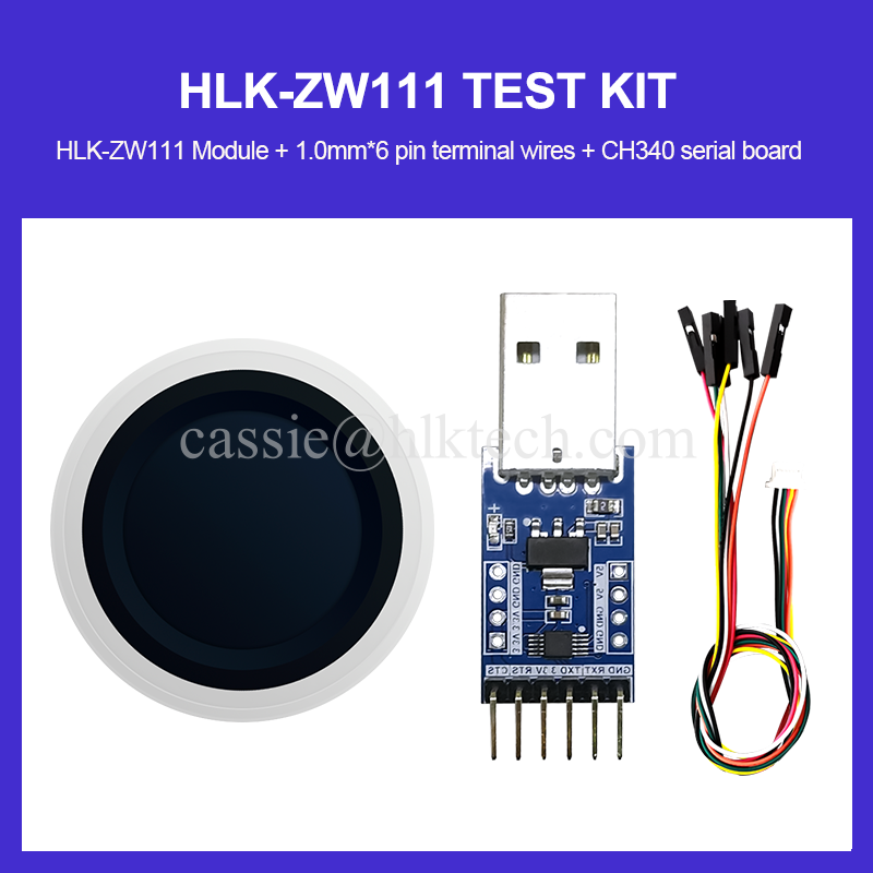 HLK-ZW111 반도체 지문 처리 모듈, 저전력 손가락 감지, 정전식 지문, ZW111, 40 개