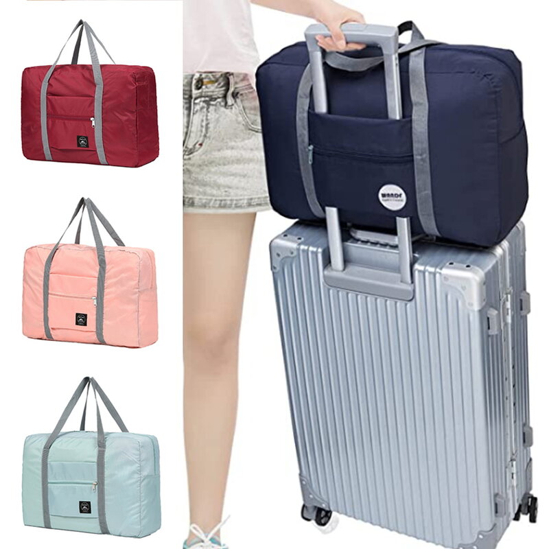 Sacos de viagem dobrável organizador masculino bagagem unissex saco de armazenamento de roupas copo amor gesto padrão duffle bolsa feminina bolsas tote