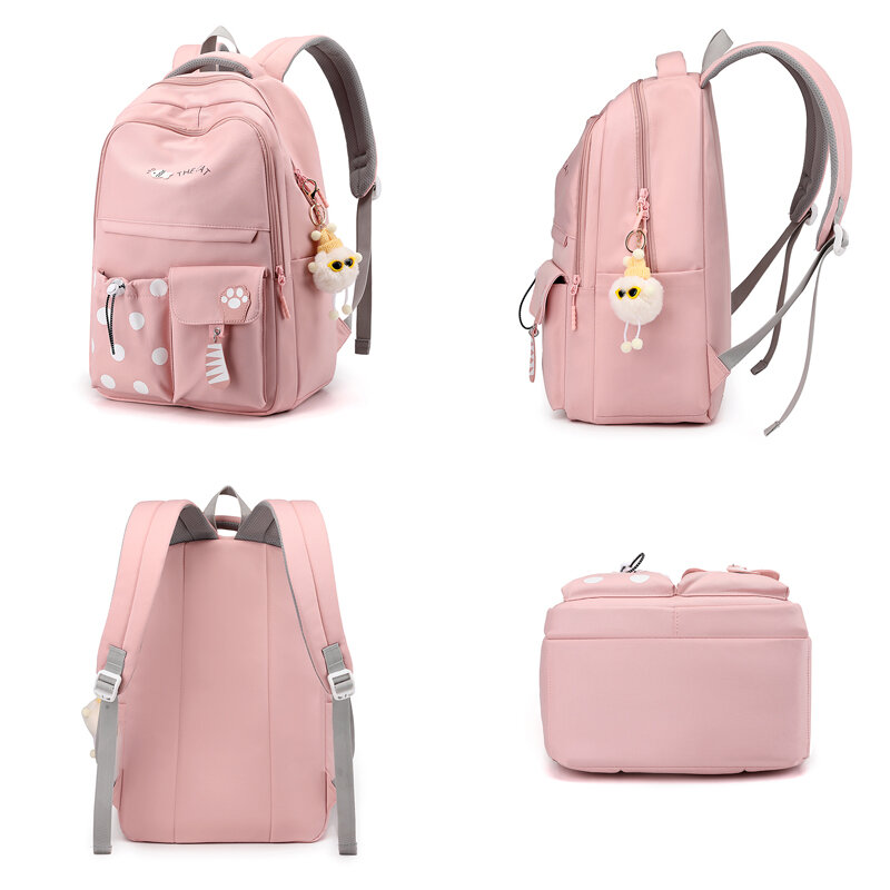 Милые женские рюкзаки с несколькими карманами, водонепроницаемый нейлоновый школьный рюкзак для студенток, женские милые рюкзаки для ноутбука